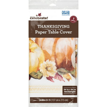 54" x 84" Traditional Paper Tablecloth, Multicolor, Thanksgiving by Way To Celebrate