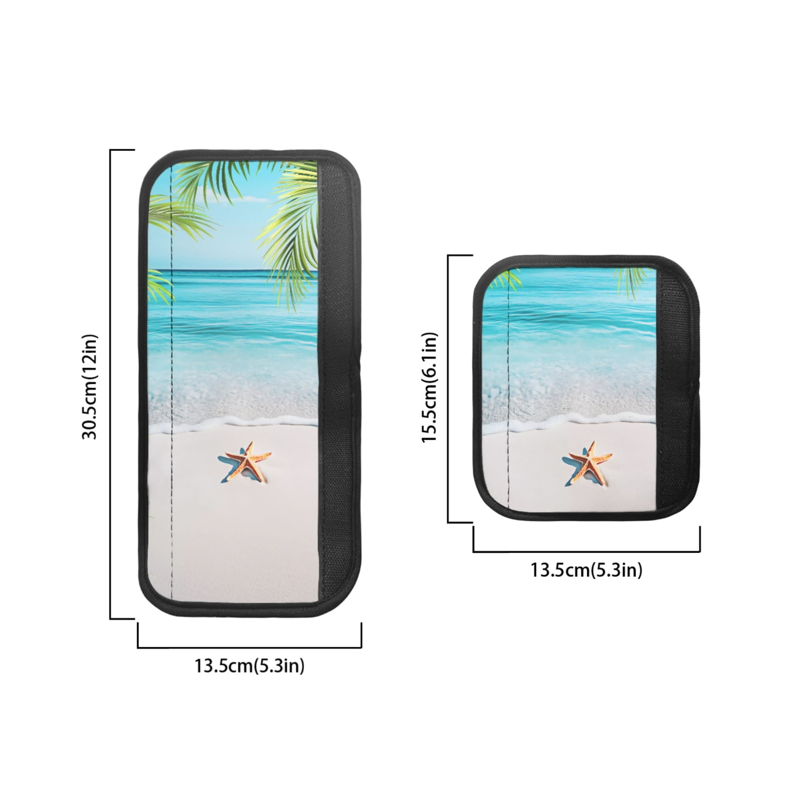 SEANATIVE Refrigerator Oven Door Handle Covers Set of 6 Protective Elegant Handle Sleeves Protector for Kitchen Cabinets Oven Dishwasher Microwave, Beach Starfish Blue Palm Leaf