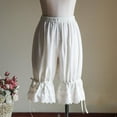 thumbnail image 6 of JNANEEI Women Lolita Vintage Bloomers Ruffles Lace Hem Bow Lantern Pumpkin Shorts Pants, 6 of 11