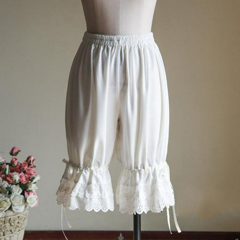 ✪ Women Lolita Vintage Bloomers Ruffles Lace Hem Bow Lantern Pumpkin Shorts  Pants