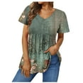 thumbnail image 2 of CaiJunJia T Shirts for Women Graphic,Women's Summer Soft T Shirt Cute Graphic Loose Basic Tees V Neck Short Sleeve Casual Tops, 2 of 5