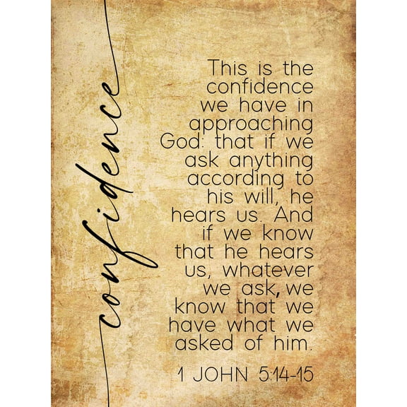 1 John 5 14-15 Bible Quote Wall Art Scripture?posters Posters for Bathroom Decorative Prints for Bedroom Giclee Canvas Painting Pictures Modern Home Decorations Printed Canvas Artwork for Kitchen