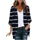 thumbnail image 1 of Mujeres de Manga Larga Tops de Moda Casual Impresión Suelta Cubrir Blusa de Cárdigan, Poliéster Suave Manga 3/4, 1 of 6