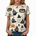 thumbnail image 6 of TOWED22 Halloween Shirts for Women Funny Halloween Ghost Tshirts Fall Spooky Pumpkin Gift Top(Beige,M), 6 of 9
