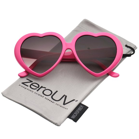 zerouv - women's oversize gradient lens heart sunglasses 56mm - 56mm