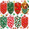 thumbnail image 3 of Adorable Pet Bandana - Christmas Themed Polyester Scarf - Snowman/Santa Claus/Elk - All Seasons Accessory, 3 of 8
