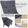 thumbnail image 4 of Modern Tufted Linen Dining Chair with Solid Wood Legs, Set of 2 - Grey, 4 of 10
