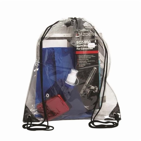 Debco Stadium Clear Drawstring Bag - Clear / Black
