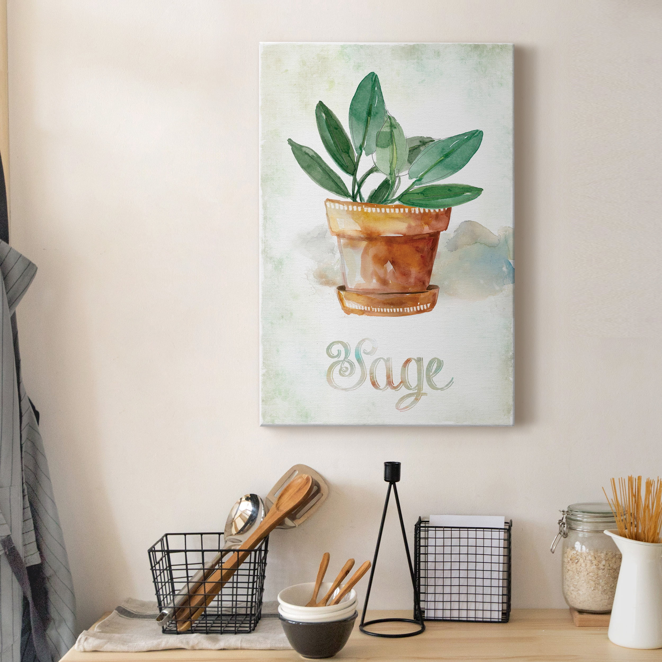 Potted Sage Premium Gallery Wrapped Canvas - Ready to Hang - 40 x 60