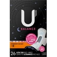 thumbnail image 2 of U by Kotex Balance Ultra Thin Overnight Pads with Wings, 26 Count, 2 of 9