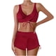 thumbnail image 1 of Traje de Baño de Mujer Más Tamaño Bikini de Color Sólido Traje de Baño Dividido, Poliéster Spandex para la Playa Del Verano Y la Piscina, 1 of 9