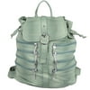 Brinley Co Women's Zipper Detail Faux Leather Backpack