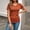 Orange, variant on Women's Short Sleeve Flutter V-Neck Floral Short Sleeve Slim Tee Regular Athleisure Wrinkle-Resistant Collarless Pull-On