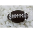 thumbnail image 2 of Snap Jewelry Football Sports Brown Rhinestone, Brown Ginger Charm 18MM Button, Fits Snap Necklaces, Bracelets, 2 of 2