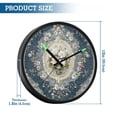 thumbnail image 3 of Indoor 12' Voice-Activated Luminous Decoration Wall Clock With LED Night Light Dark Blue & Green Floral, 3 of 8