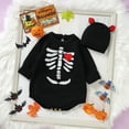 thumbnail image 6 of SXcggal Baby Girls Boys Crewneck Outfits Long Sleeve Skeleton Romper Knitted Sweater Bodysuit Jumpsuit With Hat Casual Fashionable Clothes Set, 6 of 9