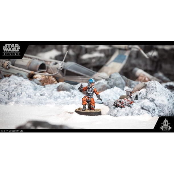 Star Wars Legion – Expansión De Terreno X-Wing Estrellado, Con 4 Miniaturas Y Piloto Rebelde, Escenario De Rescate, Juego Estratégico Para 2 Jugadores +14 Años