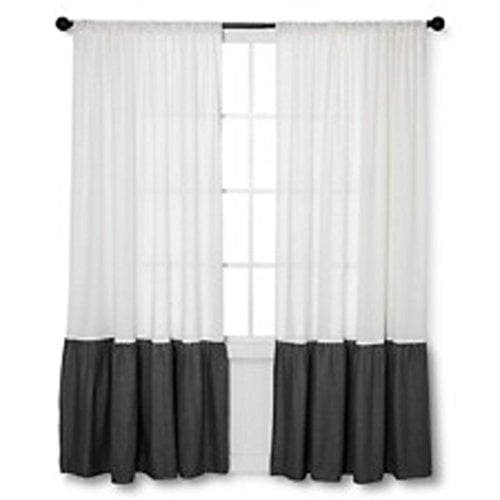 Curtain Panels Homethreads Black/White/Solid, 55"x84"
