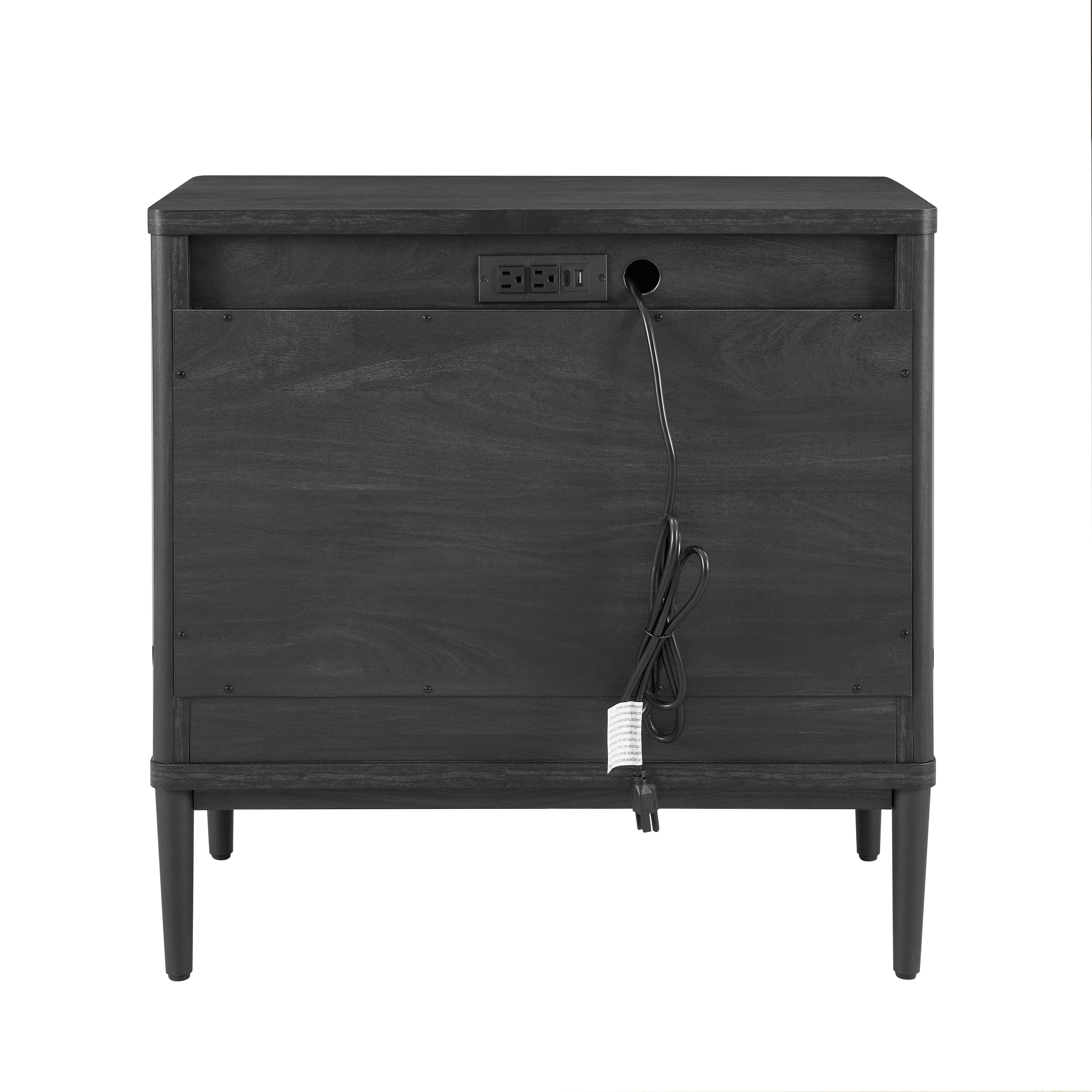 Better Homes & Gardens Oaklee 3 Drawer Nightstand with USB, Charcoal Finish