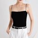 thumbnail image 1 of Puntoco Tops de cuello cuadrado para mujer con almohadilla para el pecho y base de color sólido de verano, camiseta sin mangas con cuello redondo, 1 of 3