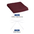 thumbnail image 3 of Uxcell 10Ft Chiffon Table Runner 28 x 120 Inch Rustic Gauze Tablecloth Burgundy, 3 of 6