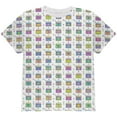 thumbnail image 1 of Retro Boombox Stereo Pattern All Over Youth T Shirt Multi YMD, 1 of 2