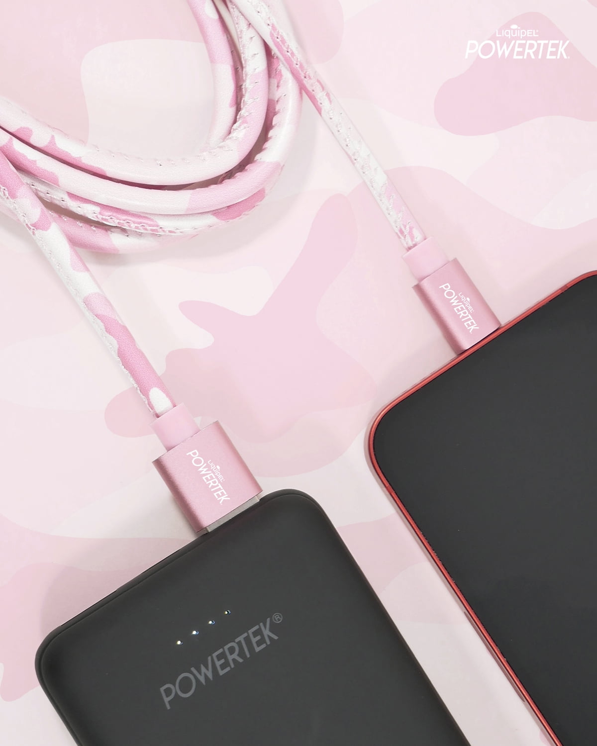 Liquipel PowerTek Type C Cable Camo - Pink
