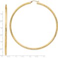 thumbnail image 4 of 14K Yellow Gold Lightweight 3mm Diamond-Cut Hoop Earrings (91.8 X 89) Made In Peru tc1015, 4 of 5
