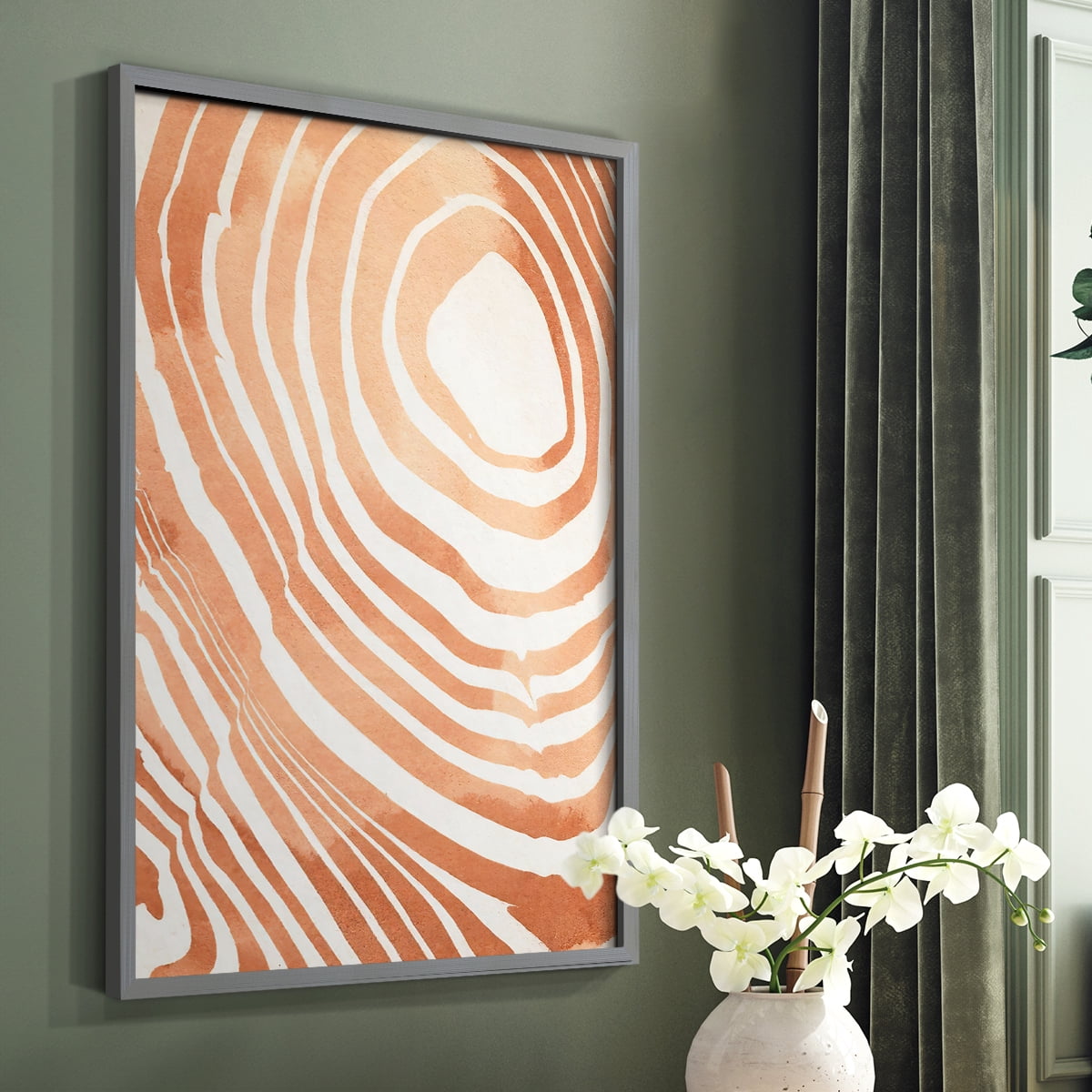 Wood Grain Suminagashi IV Framed Print - Solid Wood in Single Picture Frame Solid Wood 2 Framed Print