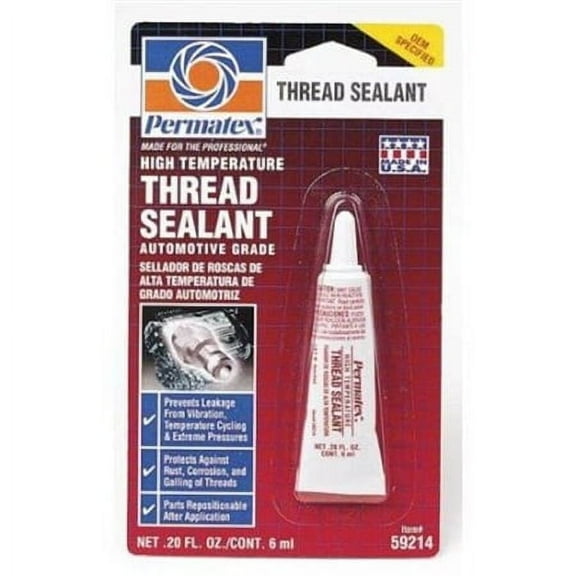 2 PC-Permatex 59214 High-Temperature Thread Sealant - 6 mL