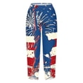 thumbnail image 4 of Tnhcen Women's Spring Autumn Wide Leg Casual Pants - Patriotic 4th of July Print, Pre-Shrunk Loose Fit Elastic Waist Pants Plus Size 5XL, 4 of 5