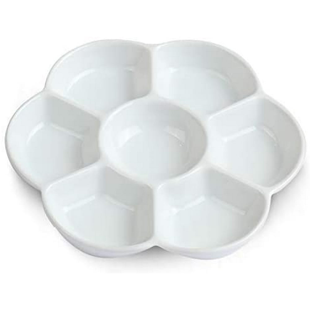 MEEDEN 7Well Studio Porcelain Paint Palette Tray,Artist Mixing Colour