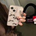 thumbnail image 5 of Funda con colgante de corazón de amor de Corea, carcasa transparente de epoxi, 3D, plata, Bowknot, Iphone 15, 14, 13, 12, 11 Pro, XS, Max, MiNi Plus, X, XR, Girl, 5 of 5