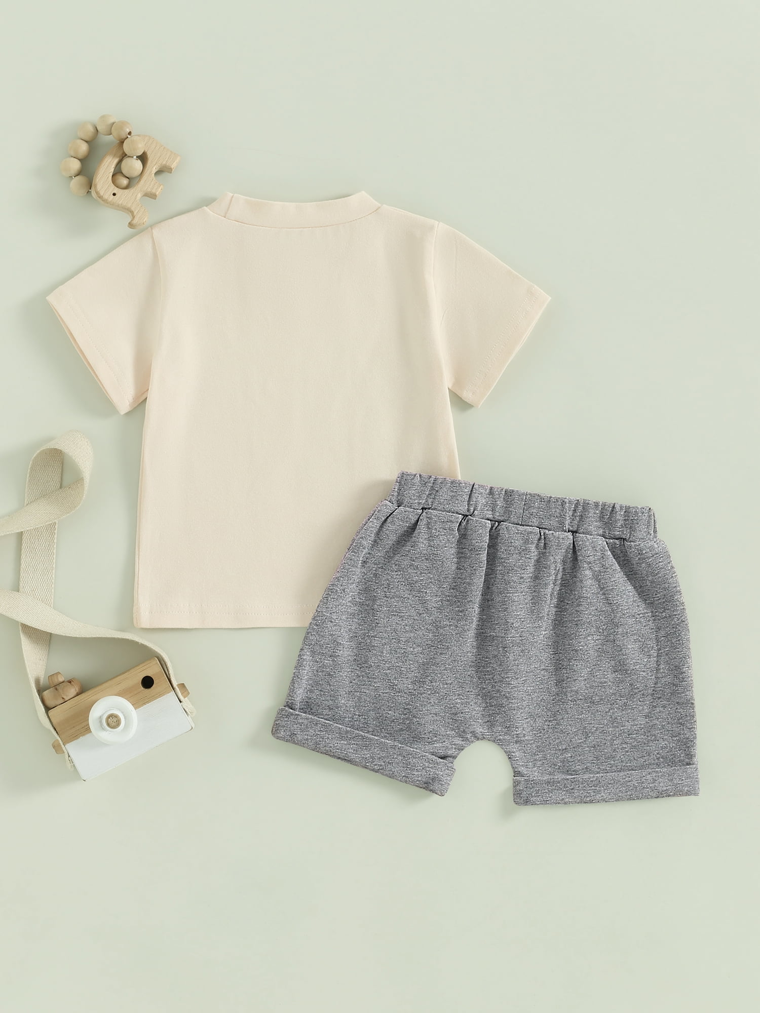 2Pcs Baby Kids Boy Summer Outfits 0 6 12 18 24 Months 2T 3T 4T 5T Short Sleeve Rooster Print T-Shirt + Shorts Set Infant Clothing