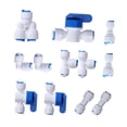 thumbnail image 1 of 3/8 英寸外径更换 1/4 英寸外径快速连接推入式连接用于水反渗透系统水管配件3分快接直通, 1 of 8