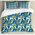 thumbnail image 1 of Geometric Forest King Size Duvet Cover Set, Colorful Forest Foliage with Blooming Branches Botanical Spring Branches, Decorative 3 Piece Bedding Set with 2 Pillow Shams, Multicolor, by Ambesonne, 1 of 3