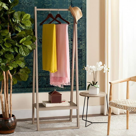 SAFAVIEH Afia 67'' Retro Mid Century Coat Rack, Light Oak