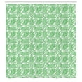 thumbnail image 3 of Leafy Shower Curtain, Leaf Designs Repetition Pattern with Grunge Foliage Illustration Print, Fabric Bathroom Set with Hooks, 69W X 75L Inches Long, Sea Green and White, by Ambesonne, 3 of 3