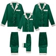 thumbnail image 7 of MYShe Christmas Family Matching Pajamas Long Sleeve Button Down Pj Set Festival Party Sleepwear Christmas Pajamas Family Green,S, 7 of 7