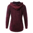 thumbnail image 3 of A2Y Women's Mineral Wash Relax Fit Long Sleeve Kangaroo Pockets Hoodie Sweatshirts Dark Plum M, 3 of 5