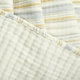 thumbnail image 3 of Lush Decor 100% Cotton Solange Stripe Kantha Pick Stitch Yarn Dyed Cotton Woven Throw Yellow/Gray Single 50X60, 3 of 5