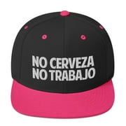 House of Chingasos No Cerveza No Trabajo Adjustable Black and Neon Pink Snapback Hat, One size