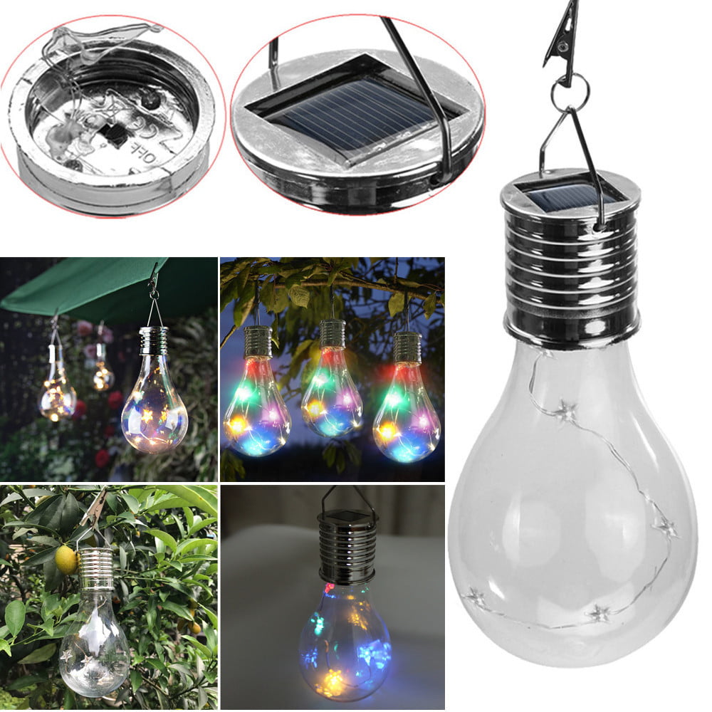 Waterproof LED Solar Power Rotatable Garden Hanging Lamp Bulb Outdoor Light 