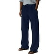 thumbnail image 1 of YDLCAFD Pj Pants Male Casual Daily Solid Full Length Pants Mid Waist Pocket Drawstring Trousers, 1 of 5
