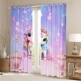 thumbnail image 2 of Erosebridal Colorful Cartoon Unicorn Girls Black Out Curtains,Pink Hot Air Balloon Curtains Pack of 2 (42x63 Each) For Kids, 2 of 7