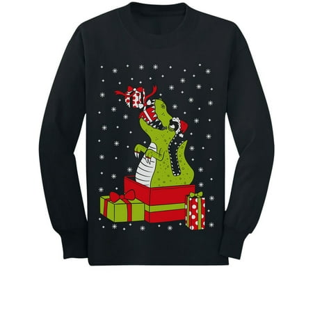 

Tstars Boys Unisex Ugly Christmas Sweater T Rex Christmas Dinosaur Kids Christmas Gift Funny Humor Holiday Shirts Xmas Party Christmas Gifts for Boy Kids Long Sleeve T Shirt Ugly Xmas Sweater