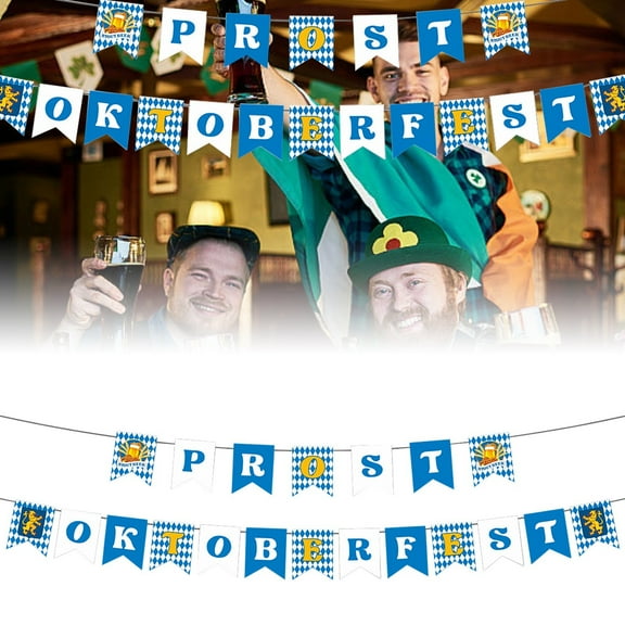 Oktoberfest Beer Festival Decoration - PROST Flag Spiral Pendant Set, Paper Material