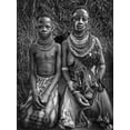 thumbnail image 2 of Inazio Kuesta, Joxe 25x32 Black Ornate Wood Framed with Double Matting Museum Art Print Titled - Two Karo Tribe Girls (Omo Valley-Ethiopia), 2 of 4