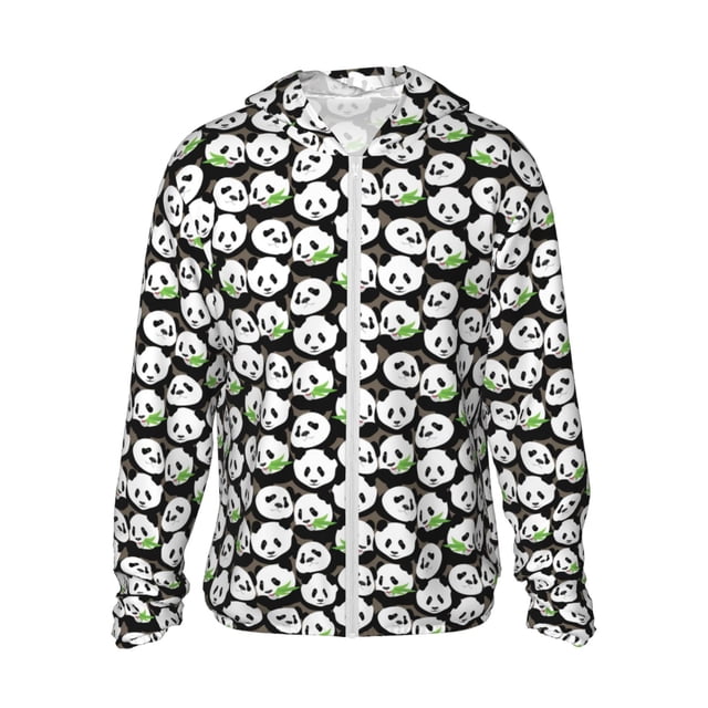 Vsdgher Chandails à Capuchon pour Adultes à Imprimé Panda Ours, Maillot Dermoprotecteur pour Hommes Femmes, Chandails de Pêche à Manches Longues avec Protection Solaire pour Course Athlétique Natation-Xx-Grand