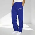thumbnail image 2 of Wiicoznt Mens Sweatpants Athletic Drawstring Waist Wide Leg Joggers Printed Casual Loose Work Out Pants with Pockets, 2 of 6